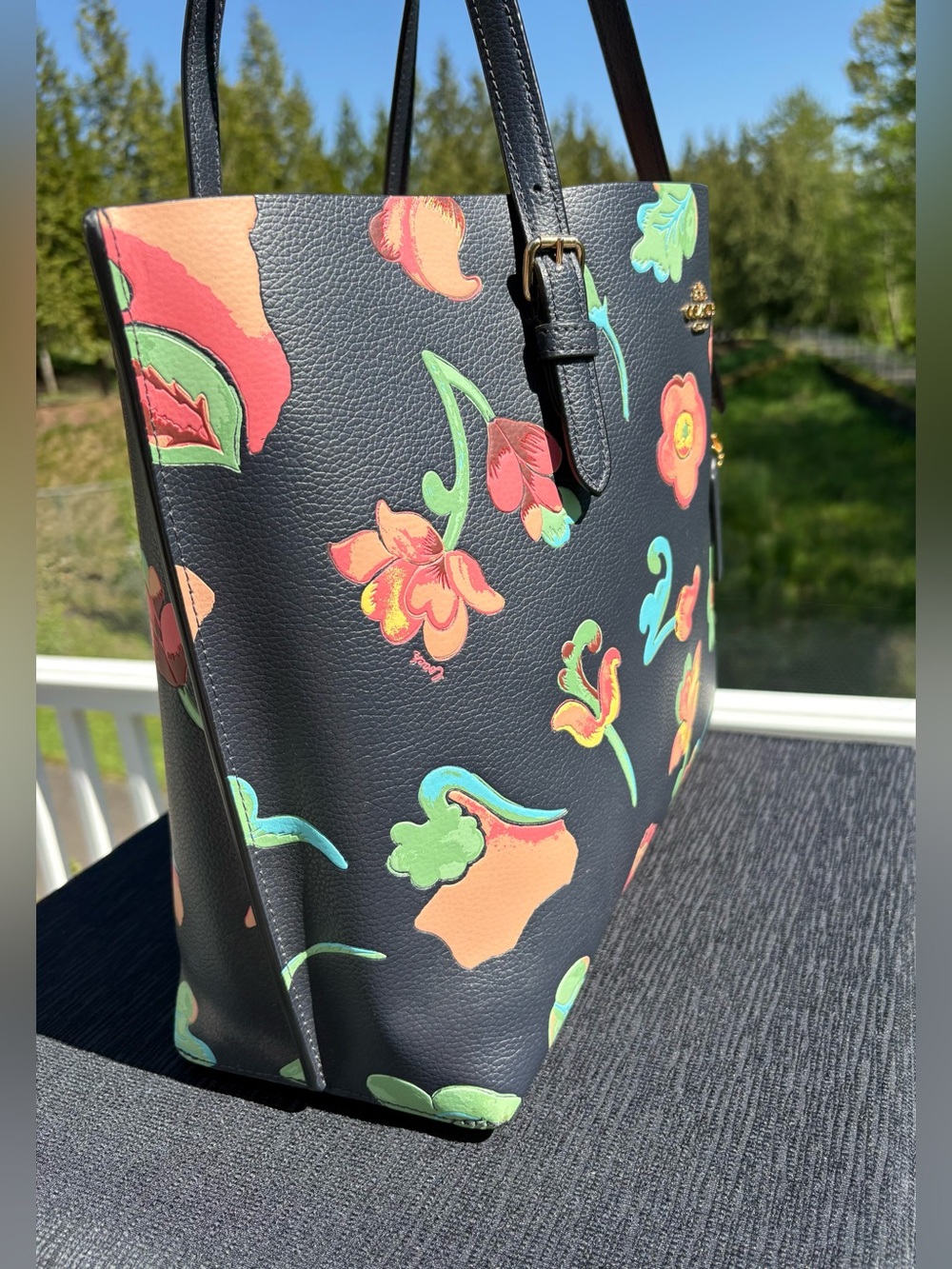 COACH Mollie Tote Bag With Dreamy Land Floral Print C8215 - Picture 2 of 12